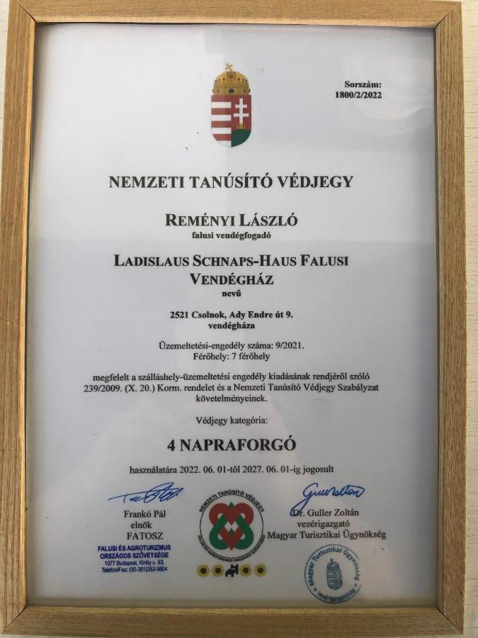 Ladislaus Schnaps-Haus Falusi Vendeghaz Csolnok Εξωτερικό φωτογραφία